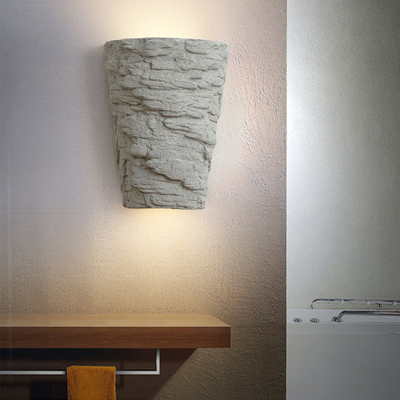 Modern Style Grey Cement Bowl/Cylinder Shade Wall Light - 1-Light Bathroom Fixture / Cone