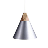Conical Shade Pendant Light - Metal Contemporary Kitchen Hanging Fixture In Grey/Silver/Yellow 3