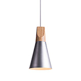Conical Shade Pendant Light - Metal Contemporary Kitchen Hanging Fixture In Grey/Silver/Yellow 3