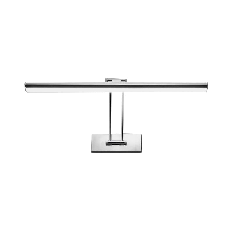 Led Stainless Steel Linear Vanity Fixture - Contemporary 16/21.5 Dia Wall Mounted Light For Bathroom