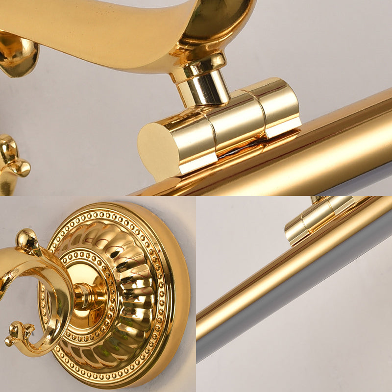 Modernist Style Led Vanity Wall Light In Linear Metallic Design 16/21.5 Width Brass/Gold Finish