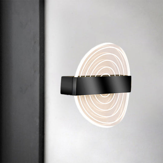 Modern Black/Gold Acrylic Circle Led Wall Sconce For Living Room Black