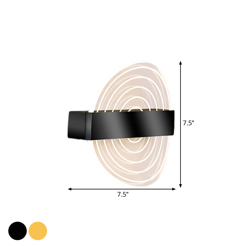 Modern Black/Gold Acrylic Circle Led Wall Sconce For Living Room
