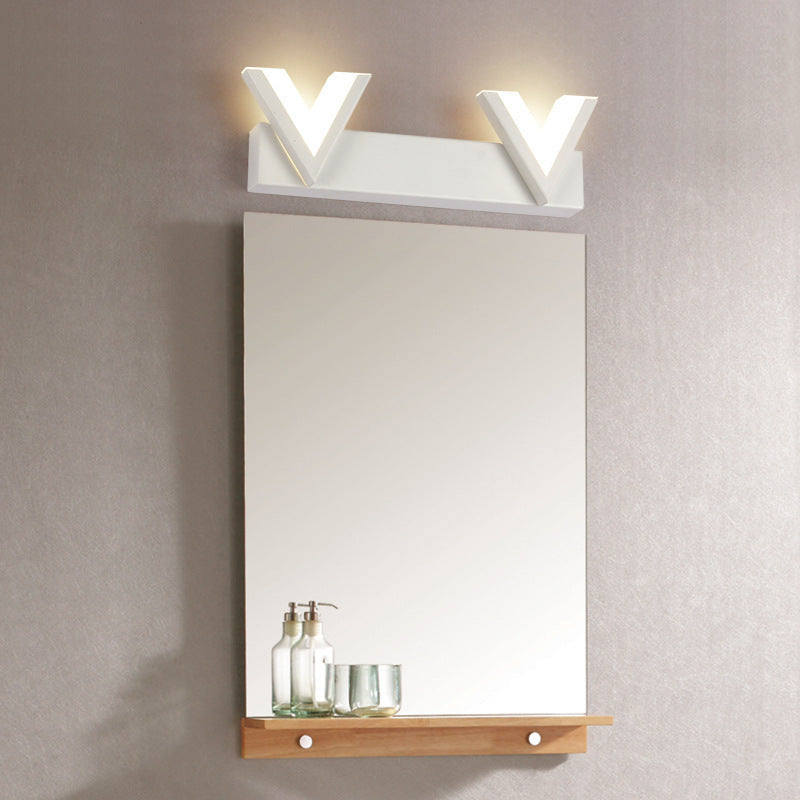 Modern V-Shaped Led Vanity Light: Acrylic Bathroom Mirror Lamp (2/3-Light Warm/White) 2 / White Warm