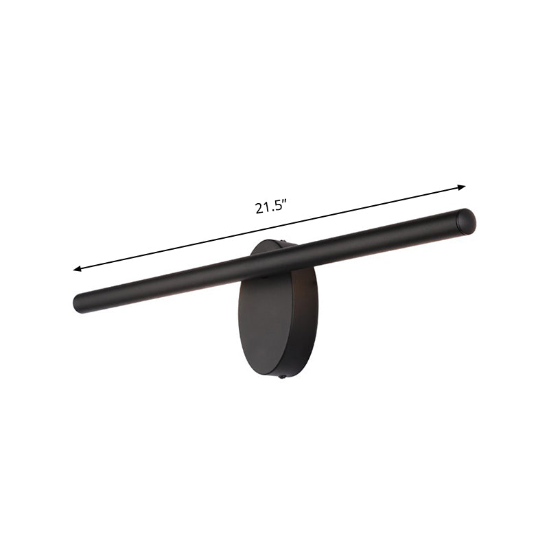 Modern Led Wall Sconce In Black With Acrylic Shade For Bathroom Lighting - 21.5/28/36 Wide