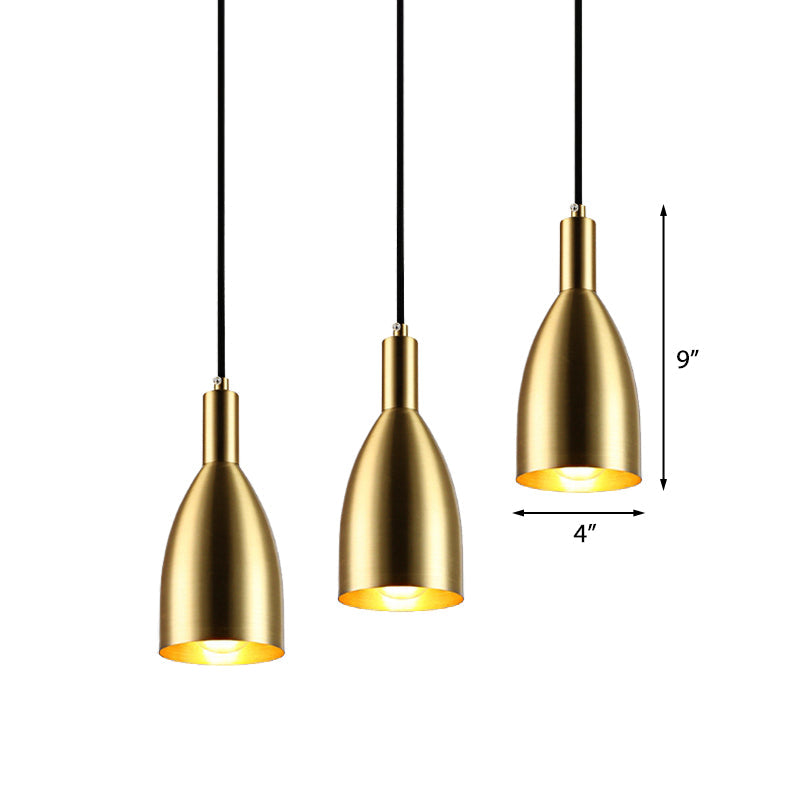 Retro Stylish Metallic Pendant Lighting - Brass Finish Bottle Design - 1 Light Living Room Hanging Lamp