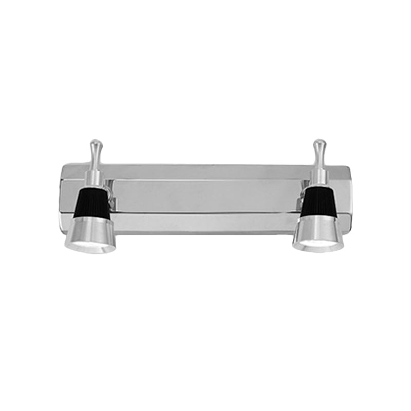 Modernist Cone Vanity Light: 2/3-Light Bathroom Wall Lamp In Aluminum With Warm/White Lighting