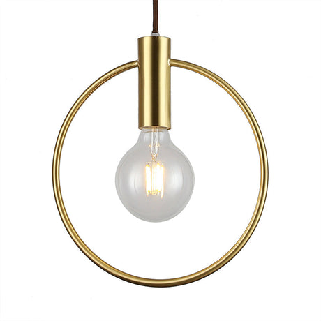 Vintage Gold Metal Pendant Lamp: Circular Hanging Ceiling Light For Hallway