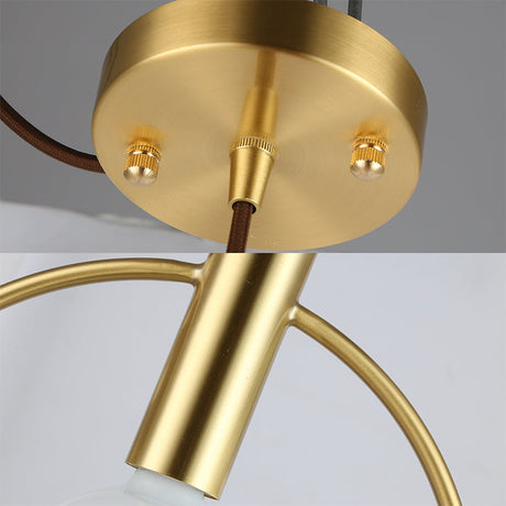 Vintage Gold Metal Pendant Lamp: Circular Hanging Ceiling Light For Hallway