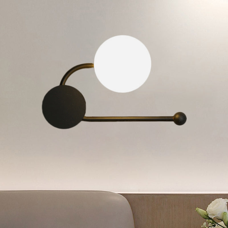 Nordic Style Pvc Round Wall Sconce Light - Black/Gold Mounted Lamp