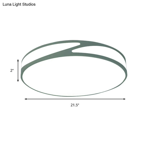 14’/18’/21.5’ Round Flush Mount Macaron Loft Acrylic Ceiling Light In Blue/Green/Pink/Yellow