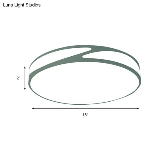 14’/18’/21.5’ Round Flush Mount Macaron Loft Acrylic Ceiling Light In Blue/Green/Pink/Yellow