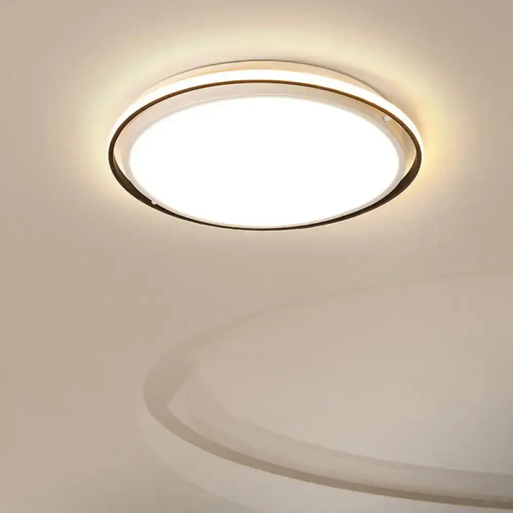 14/18/22’ Round Acrylic Flush Light - Minimalist White Led Ceiling Mount (Warm/White Light) /