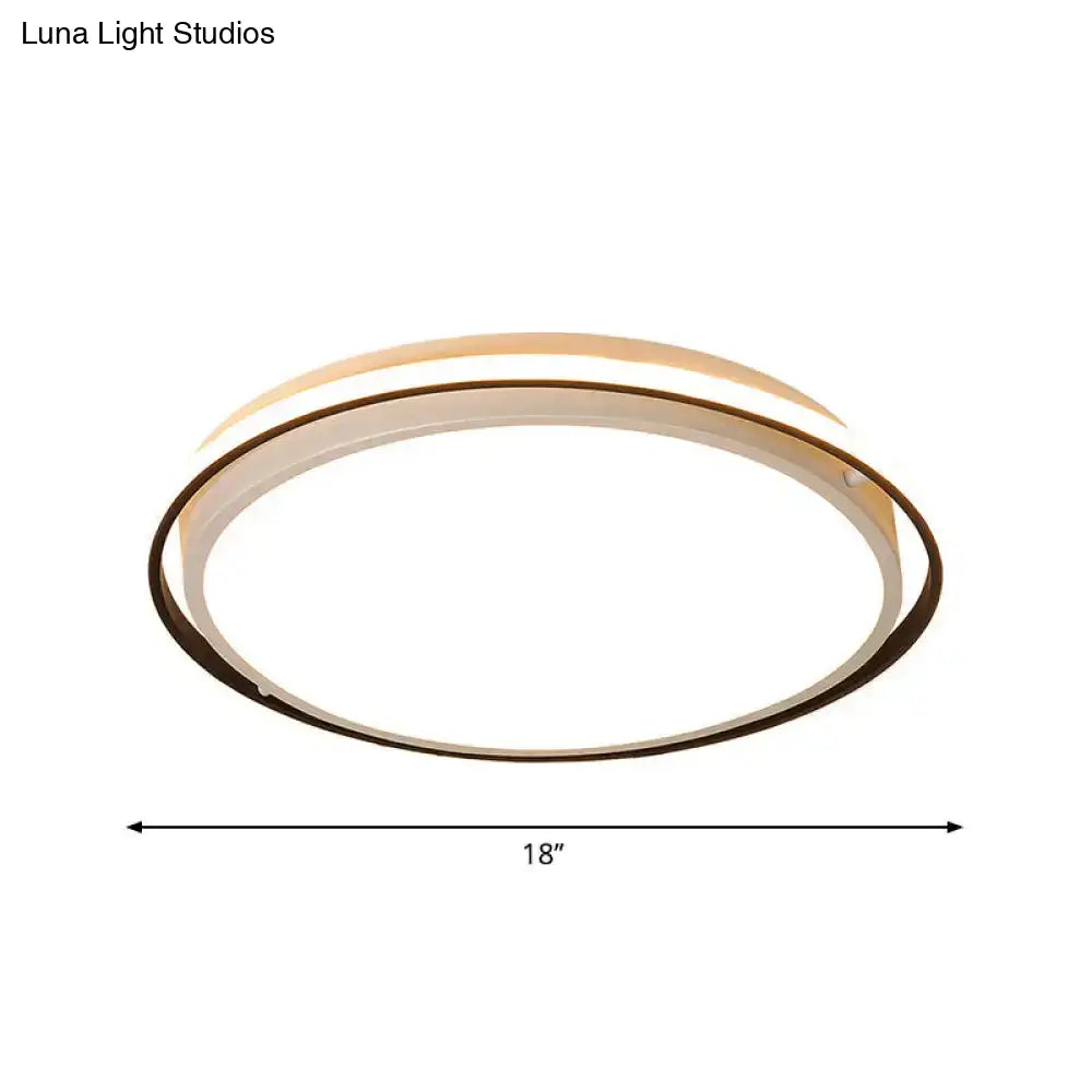 14/18/22’ Round Acrylic Flush Light - Minimalist White Led Ceiling Mount (Warm/White Light)