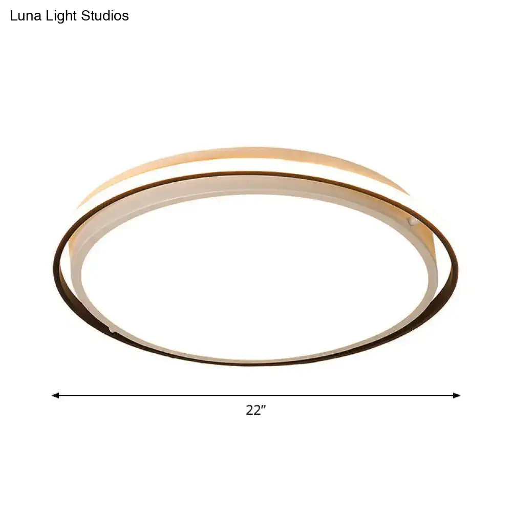 14/18/22’ Round Acrylic Flush Light - Minimalist White Led Ceiling Mount (Warm/White Light)