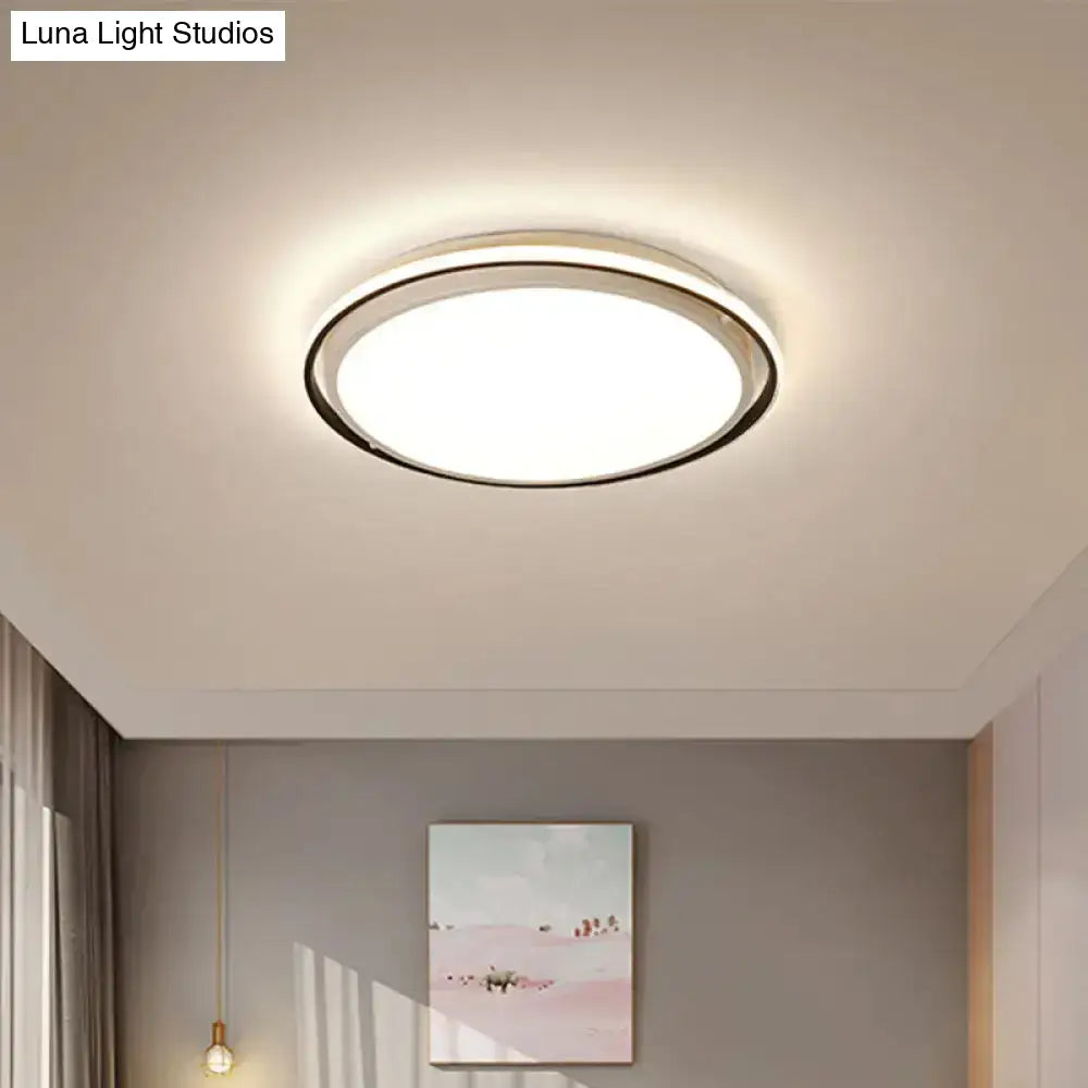 14/18/22’ Round Acrylic Flush Light - Minimalist White Led Ceiling Mount (Warm/White Light)