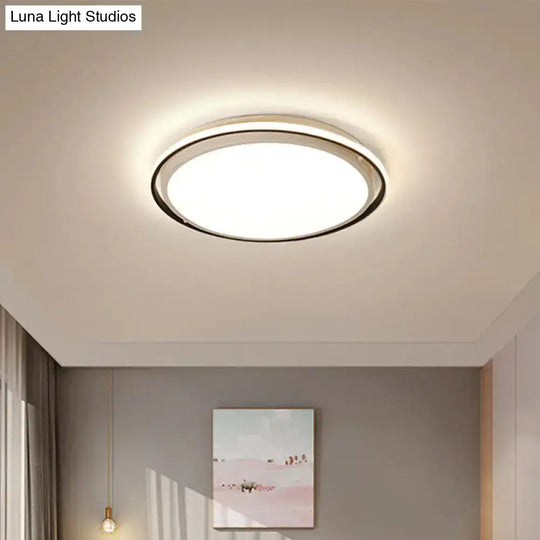 14/18/22’ Round Acrylic Flush Light - Minimalist White Led Ceiling Mount (Warm/White Light)