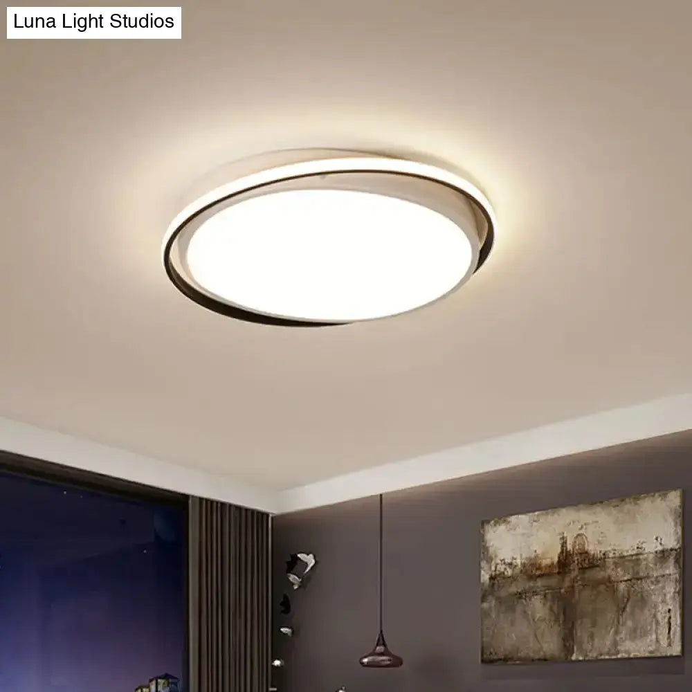 14/18/22’ Round Acrylic Flush Light - Minimalist White Led Ceiling Mount (Warm/White Light)