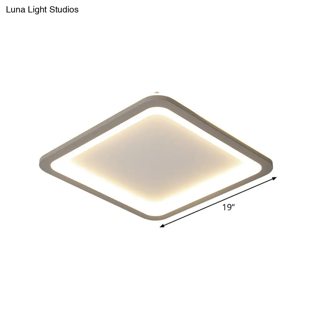 14.5/19/23.5 Led Square Bedroom Flush Mount Acrylic Ceiling Lamp - Thin & Stylish Nordic Design In