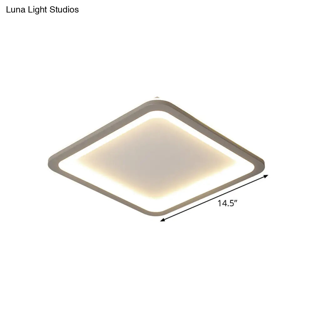 14.5/19/23.5 Led Square Bedroom Flush Mount Acrylic Ceiling Lamp - Thin & Stylish Nordic Design In