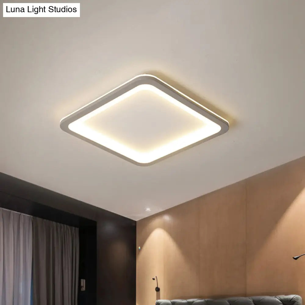 14.5/19/23.5 Led Square Bedroom Flush Mount Acrylic Ceiling Lamp - Thin & Stylish Nordic Design In