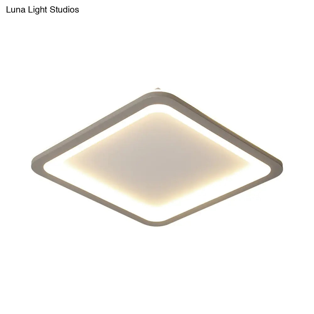 14.5/19/23.5 Led Square Bedroom Flush Mount Acrylic Ceiling Lamp - Thin & Stylish Nordic Design In