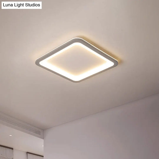 14.5/19/23.5 Led Square Bedroom Flush Mount Acrylic Ceiling Lamp - Thin & Stylish Nordic Design In