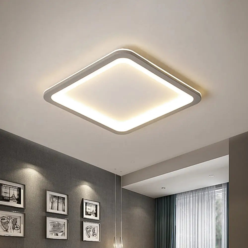 14.5/19/23.5 Led Square Bedroom Flush Mount Acrylic Ceiling Lamp - Thin & Stylish Nordic Design In