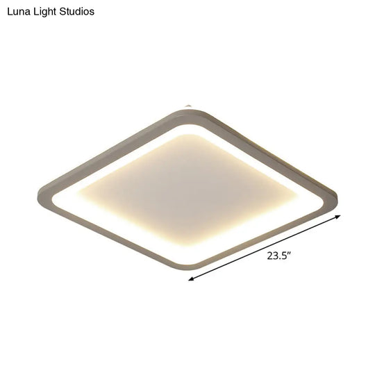 14.5/19/23.5 Led Square Bedroom Flush Mount Acrylic Ceiling Lamp - Thin & Stylish Nordic Design In