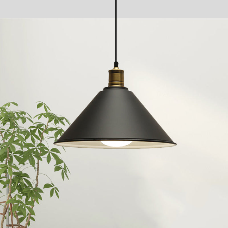 Modern Conical Metal Ceiling Pendant Light In Orange And Yellow/Yellow - 12/14 Width