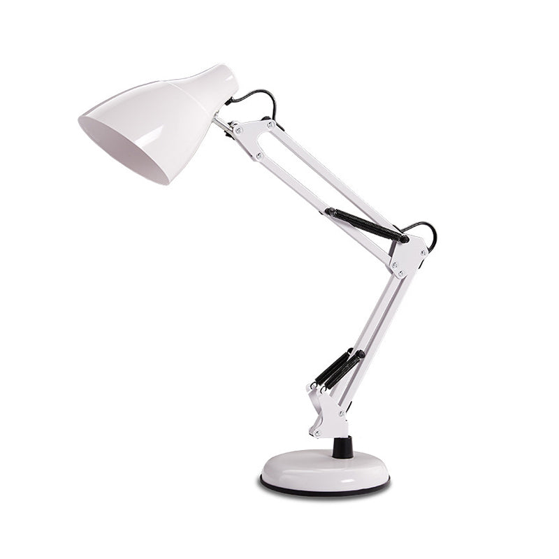 Modern Black/White Multi-Joint Task Desk Lamp - Cone Shade 1-Light Metallic Lighting For Study Room