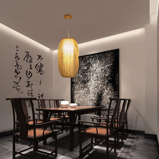 Woven Bamboo Pendant Light For Modern Living Room