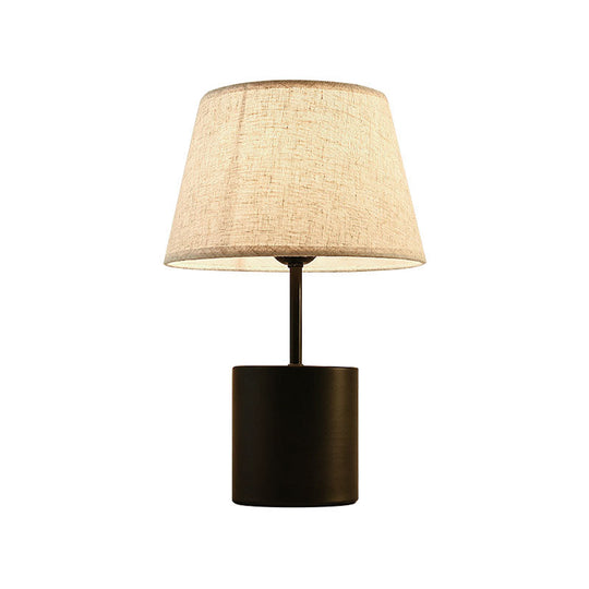 Modern Tapered Reading Book Light: Fabric Led Desk Lamp In Black/White For Bedside