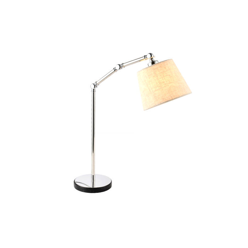 Modern Tapered Desk Lamp - Adjustable Arm Beige 1-Light Reading Book Light