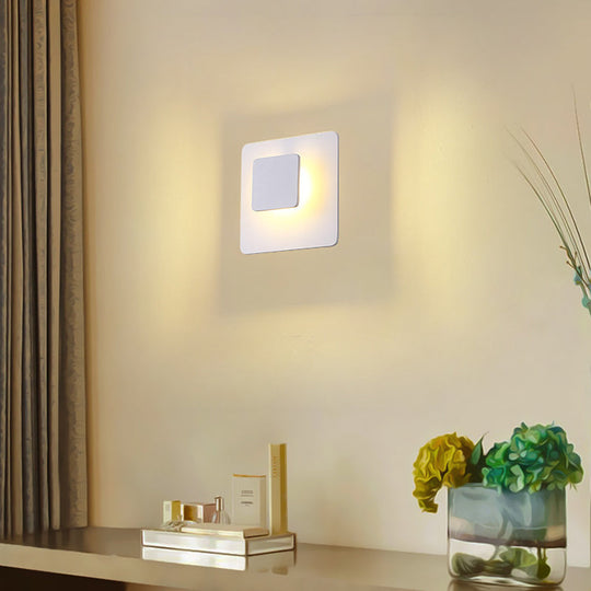 Contemporary Aluminum Led Wall Mounted Lamp In White/Warm Lighting White / Warm