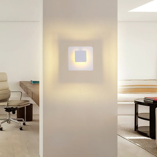 Contemporary Aluminum Led Wall Mounted Lamp In White/Warm Lighting