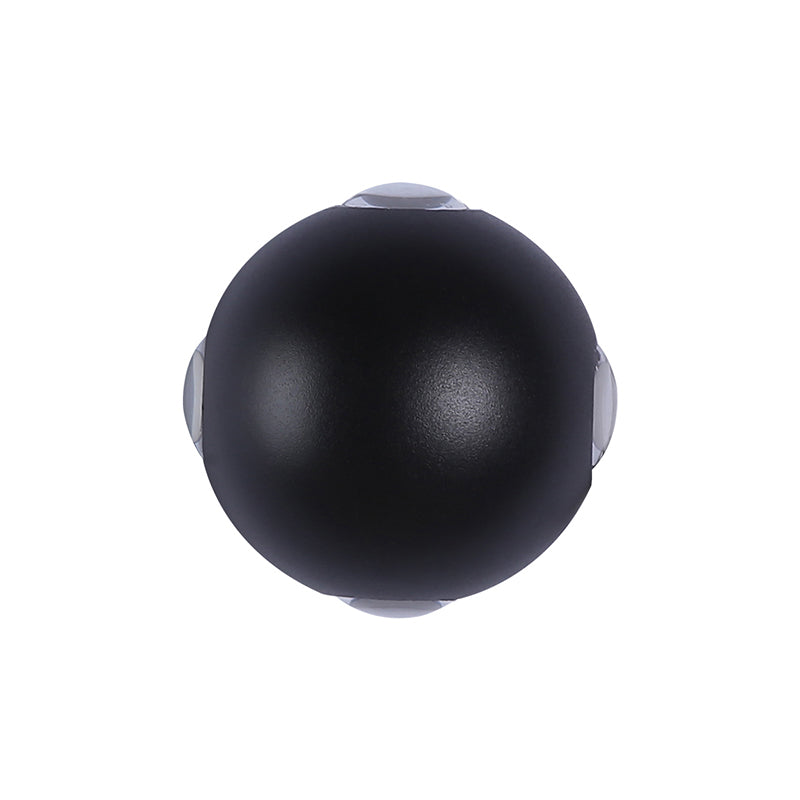 Modern Stylish Sconce Lamp: Rounded Shade Porch Wall Fixture Black Aluminum Led Warm/White Lighting