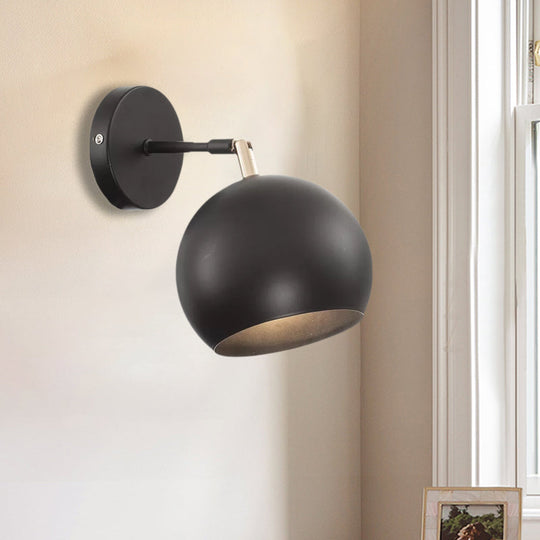 Metallic Global Industrial-Style 1-Bulb Wall Light Fixture: Adjustable Sconce Lighting For Bedroom