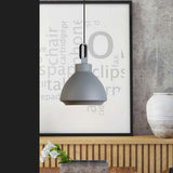Nordic-Style Ceiling Hanging Lamp: 1-Head Pendant Light In Black/Grey Grey