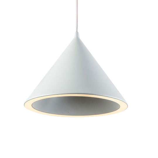10"/12.5" Diameter 1 Light Conical Hanging Lamp Nordic Stylish Black/Blue Metal Pendant Light over Table