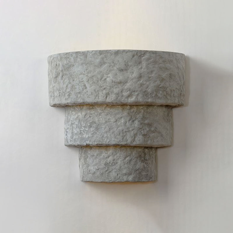 Modern Style Grey Cement Bowl/Cylinder Shade Wall Light - 1-Light Bathroom Fixture