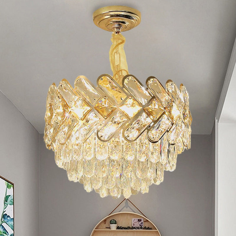 Modern Crystal Block Ceiling Lamp Chandelier Pendant Light - Gold 5/7-Head Design 5 /