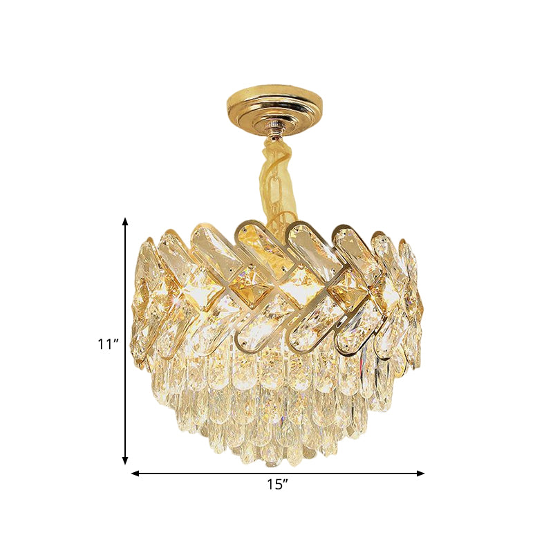Modern Crystal Block Ceiling Lamp - Gold Chandelier Pendant Light