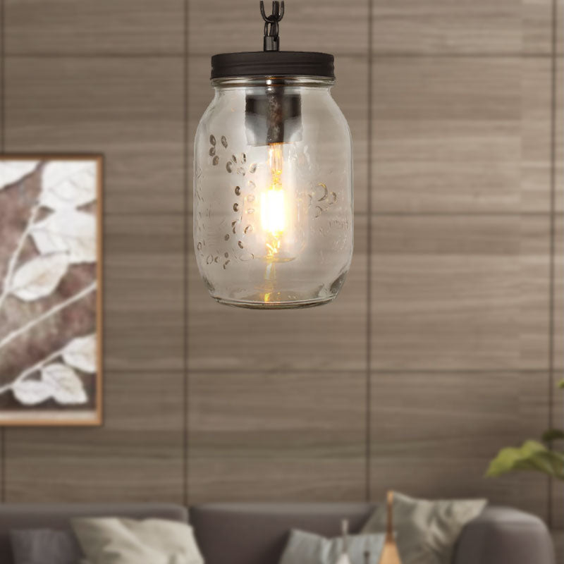 Classic Mason Jar Hanging Ceiling Light Pendant Lighting In Black Pendant Light