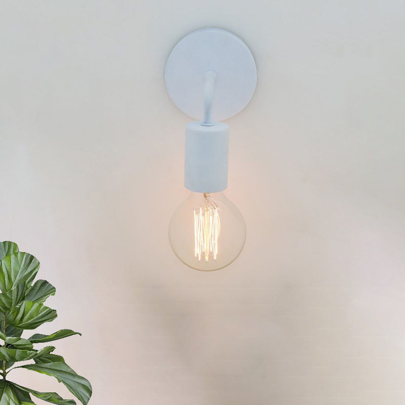 Retro Style Angled Bedroom Wall Sconce Lamp - Metallic 1 Bulb White/Chrome Finish