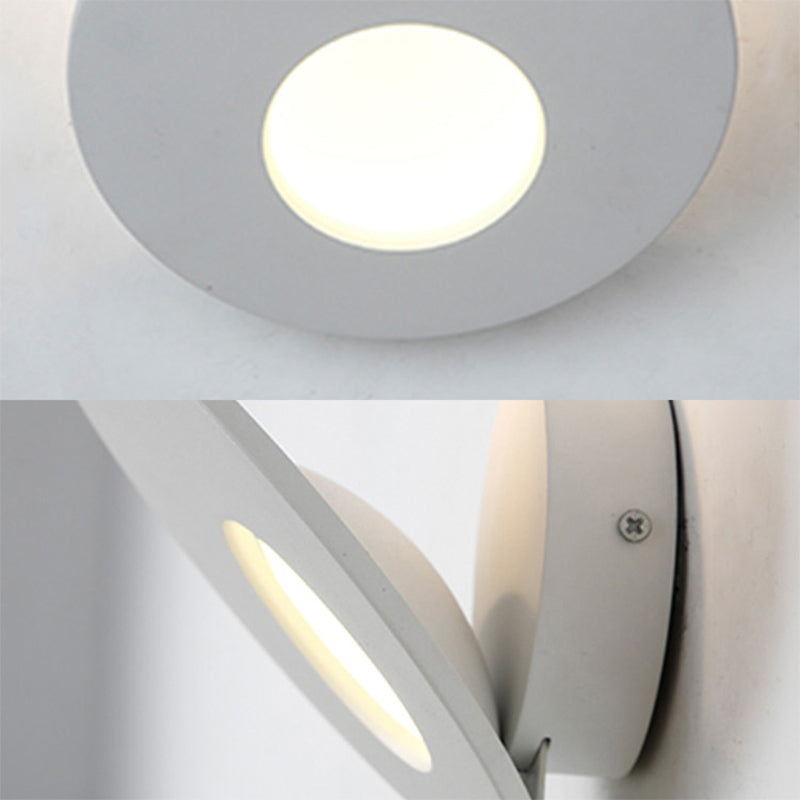 Minimalist Round Acrylic Wall Sconce With Integrated Led For Bedroom - Black/White