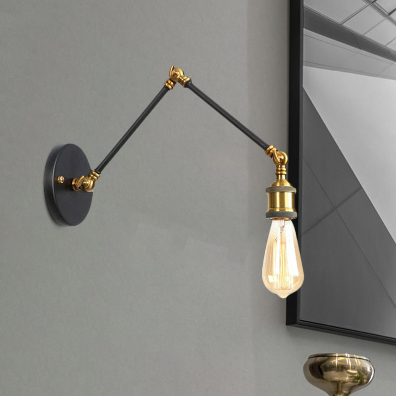 Swing Arm Industrial Sconce Light - Bathroom Metal Wall Lighting Fixture