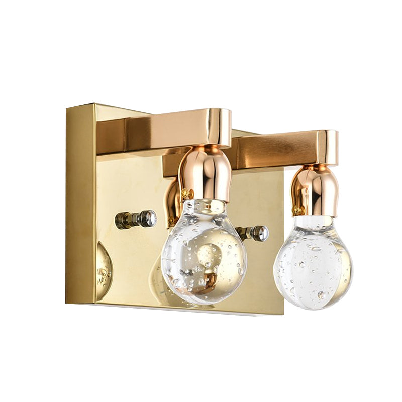 Modern Gold Bulb-Shaped Crystal Wall Sconce - Bedroom Bubble Light Fixture