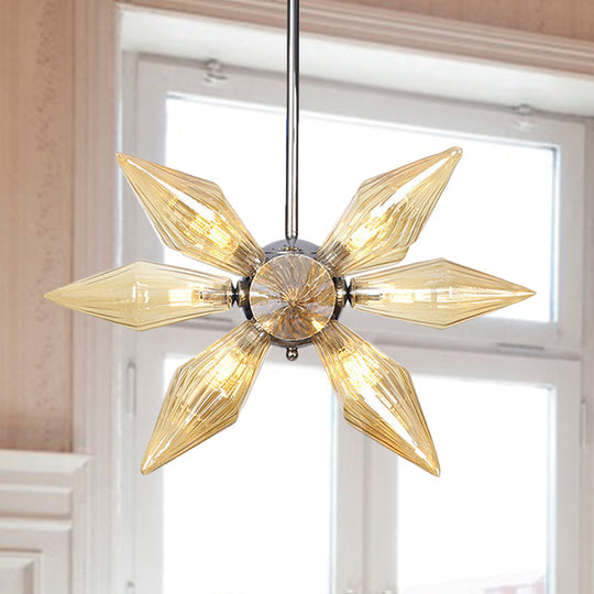 Industrial Diamond Clear/Amber Glass Chandelier With 9/12/15 Heads - Kitchen Pendant Lighting