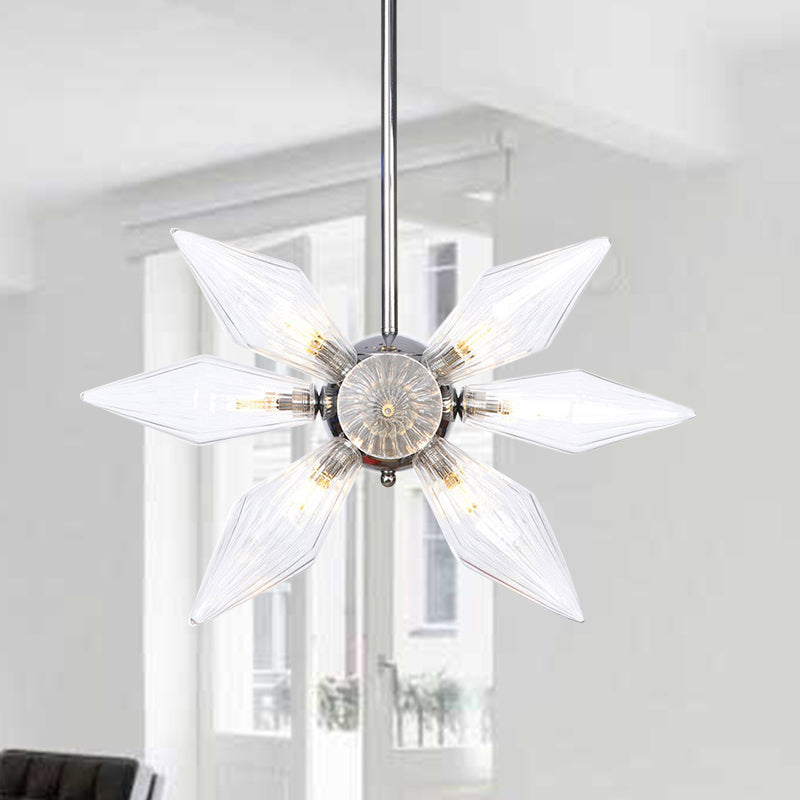 Industrial Diamond Clear/Amber Glass Chandelier With 9/12/15 Heads - Kitchen Pendant Lighting